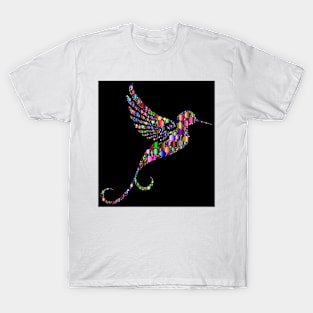 Colourful hummingbird in prismatic bubble design 1 T-Shirt